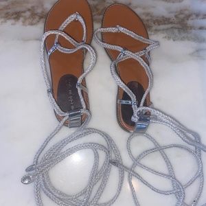 Madden Girl Juliie Silver Ankle Lace Up Sandals